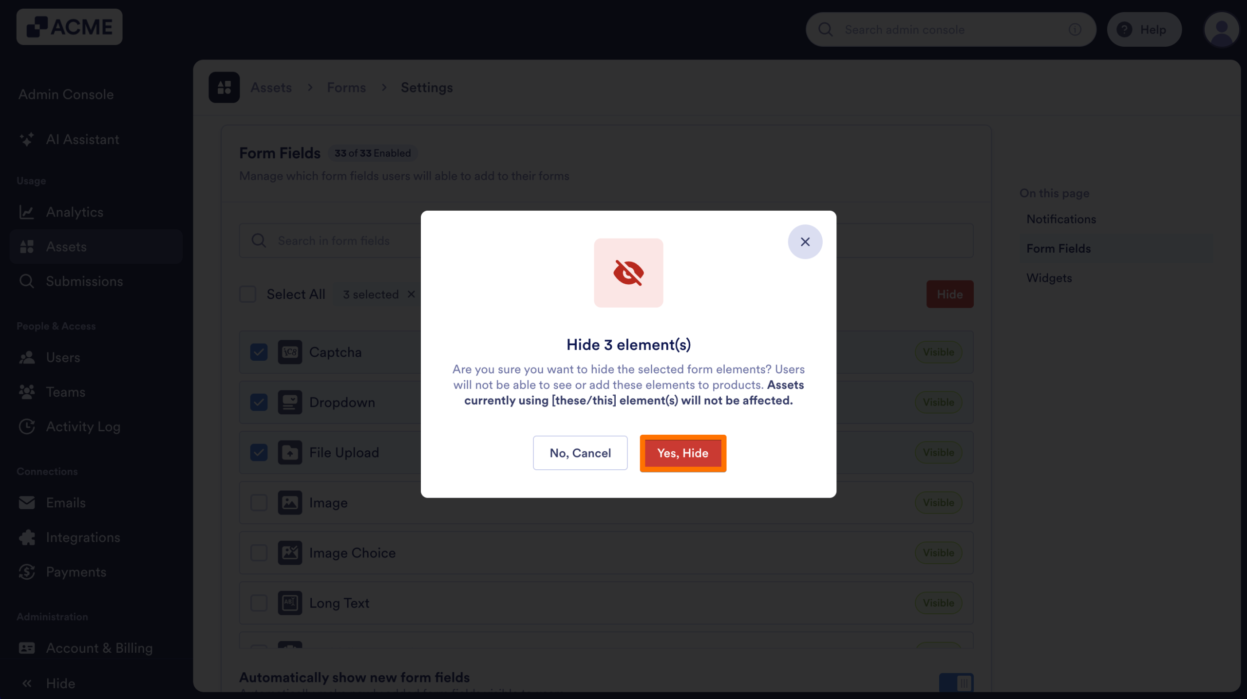 How to Show or Hide Form Fields Organization-Wide from the Admin Console Image-4