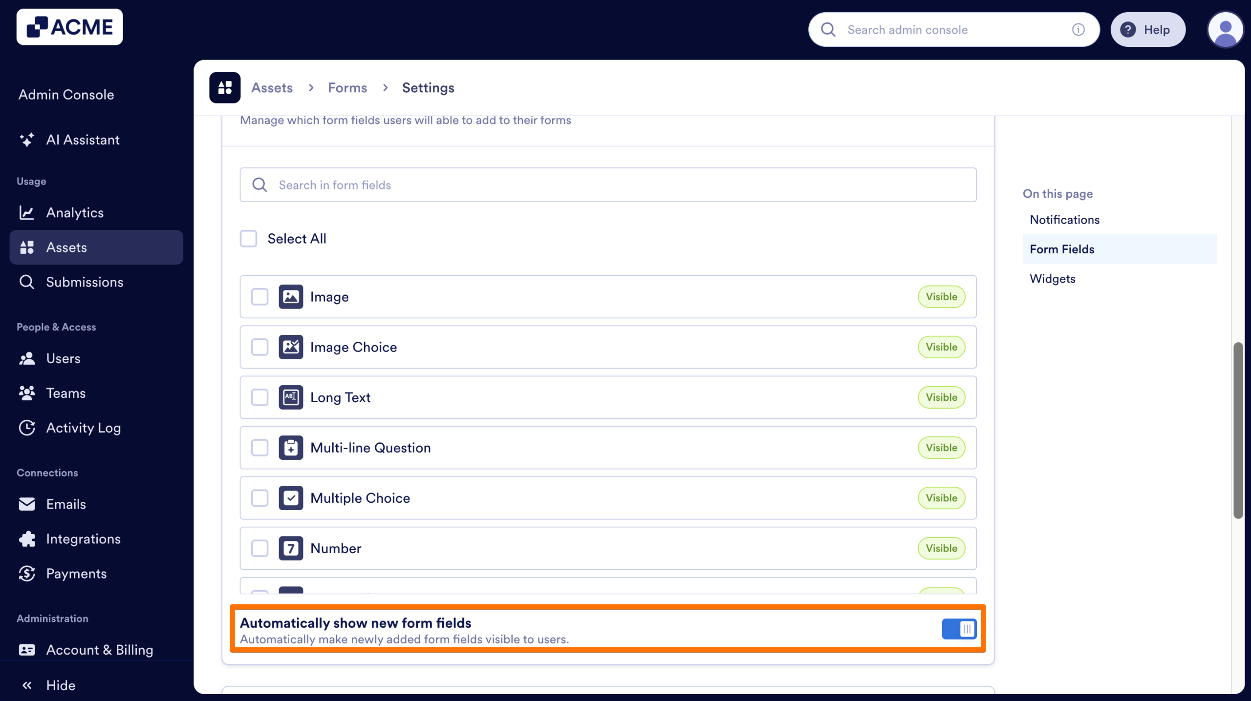 How to Show or Hide Form Fields Organization-Wide from the Admin Console Image-5