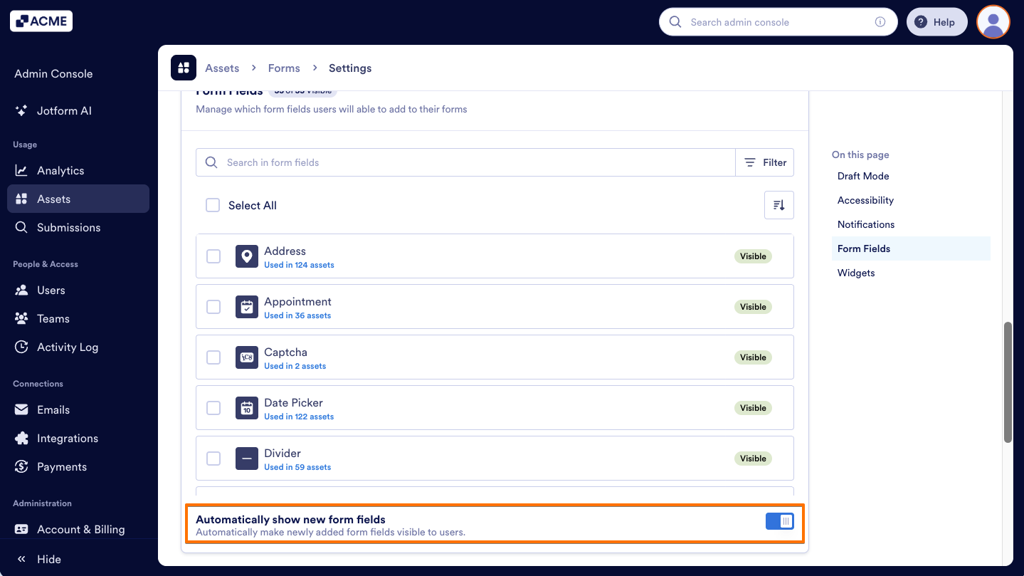 How to Show or Hide Form Fields Organization-Wide from the Admin Console Image-5