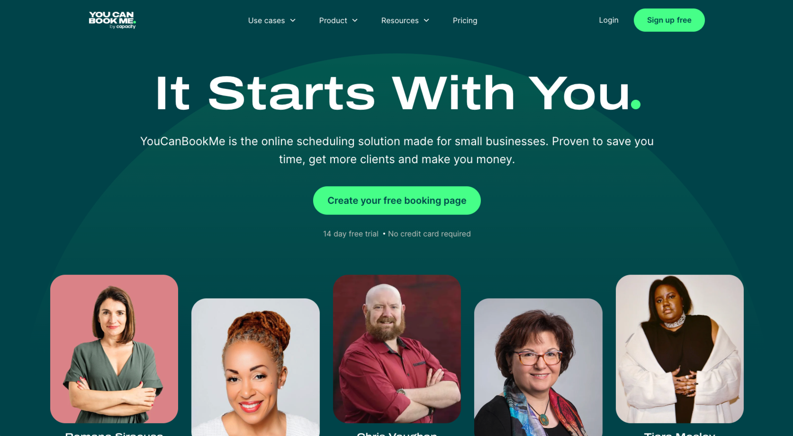 YouCanBookMe Landing Page