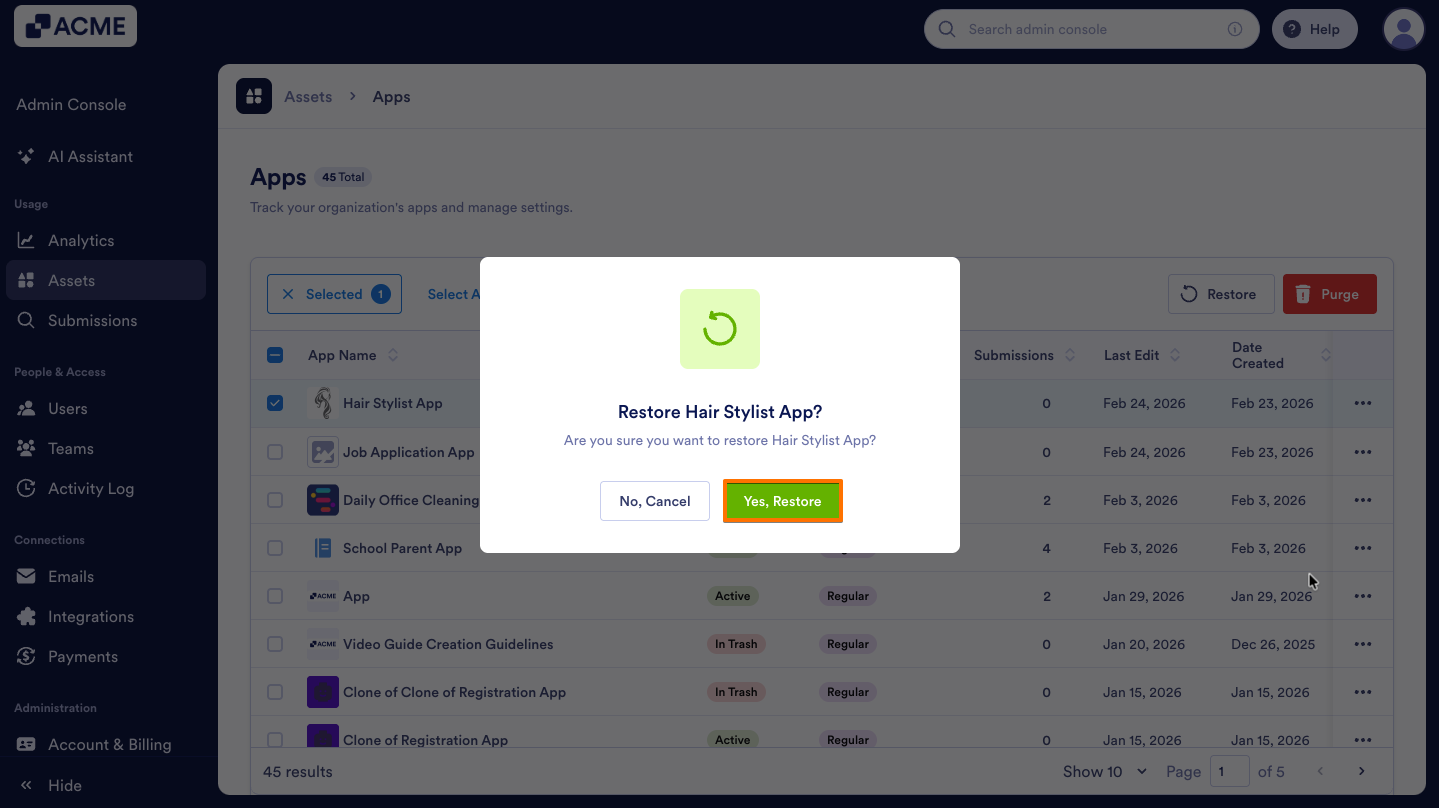 How to Trash or Restore Apps in Your Organization from the Admin Console Image-12