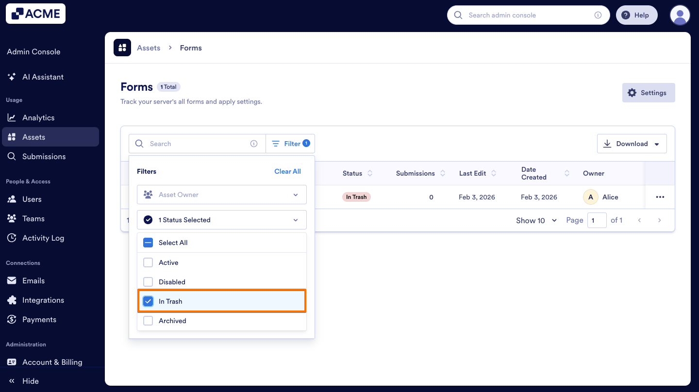 How to Trash or Restore Forms in Your Organization from the Admin Console Image-25