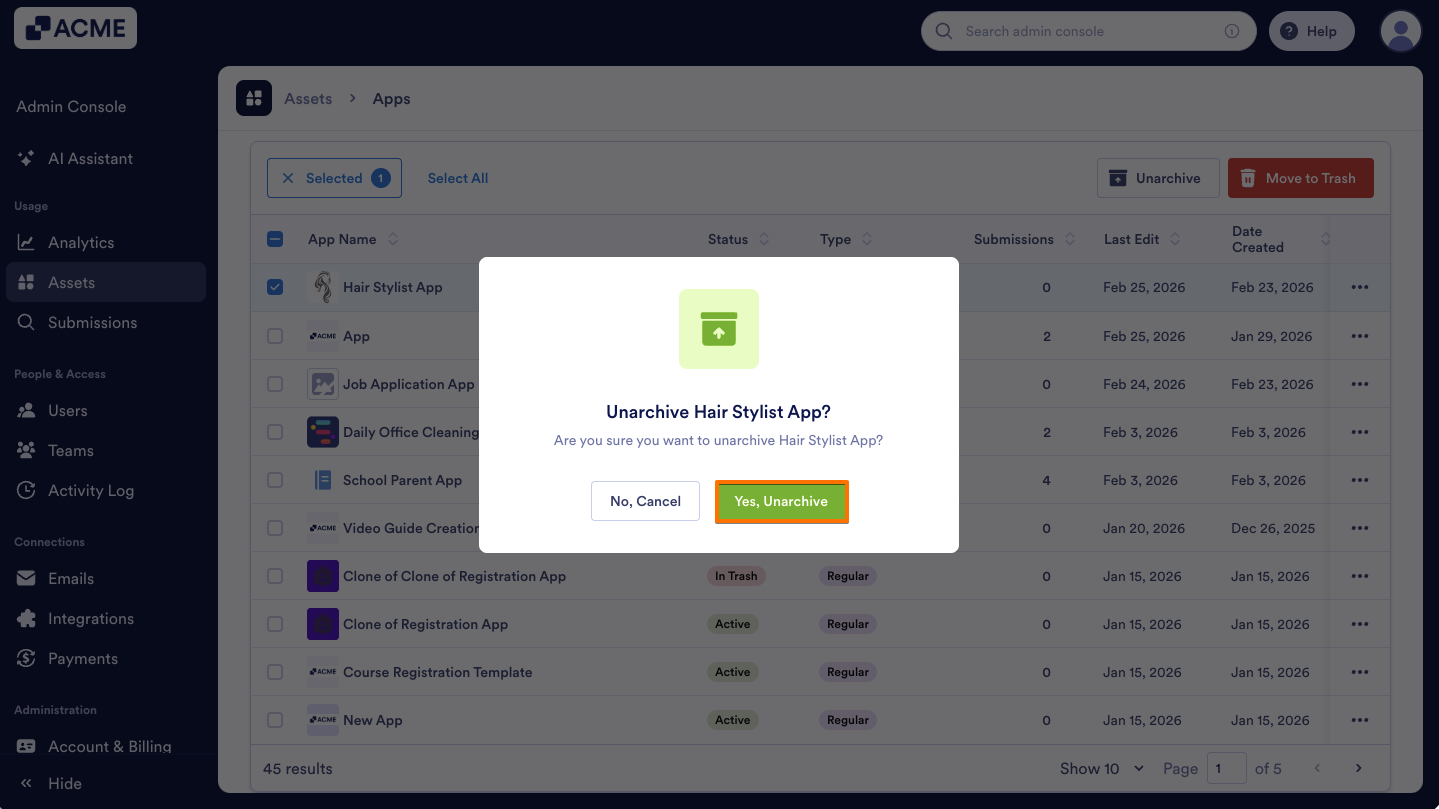 How to Archive or Unarchive Apps in Your Organization from the Admin Console Image-11