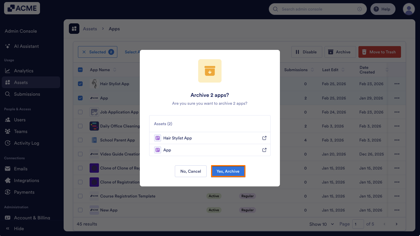 How to Archive or Unarchive Apps in Your Organization from the Admin Console Image-13