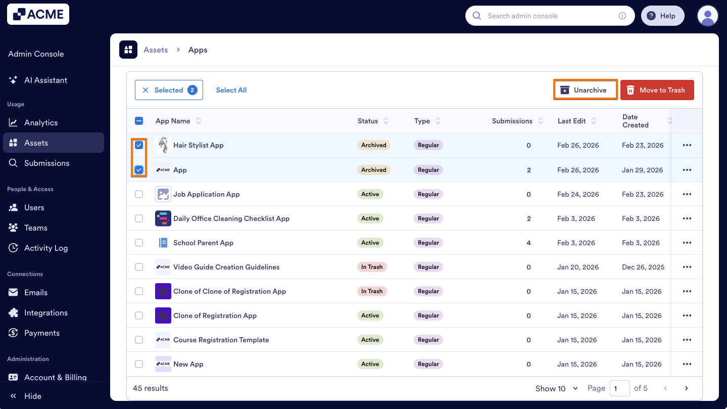 How to Archive or Unarchive Apps in Your Organization from the Admin Console Image-14