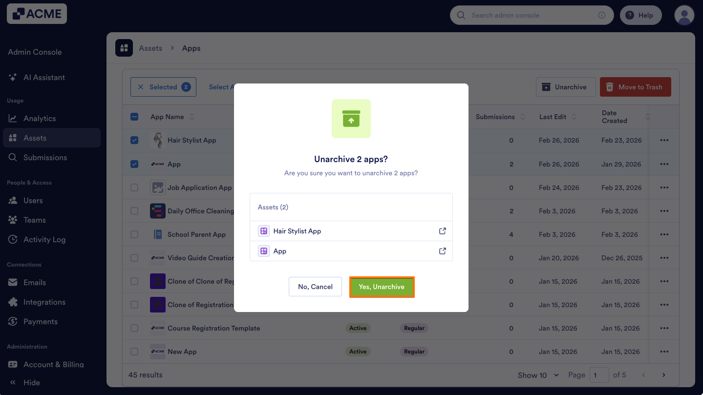 How to Archive or Unarchive Apps in Your Organization from the Admin Console Image-15