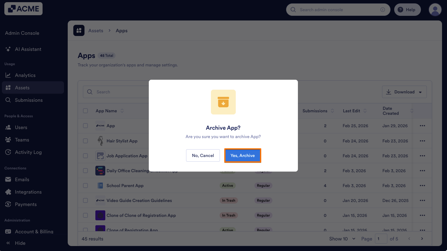 How to Archive or Unarchive Apps in Your Organization from the Admin Console Image-4