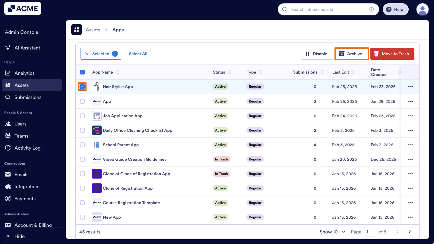 How to Archive or Unarchive Apps in Your Organization from the Admin Console Image-5