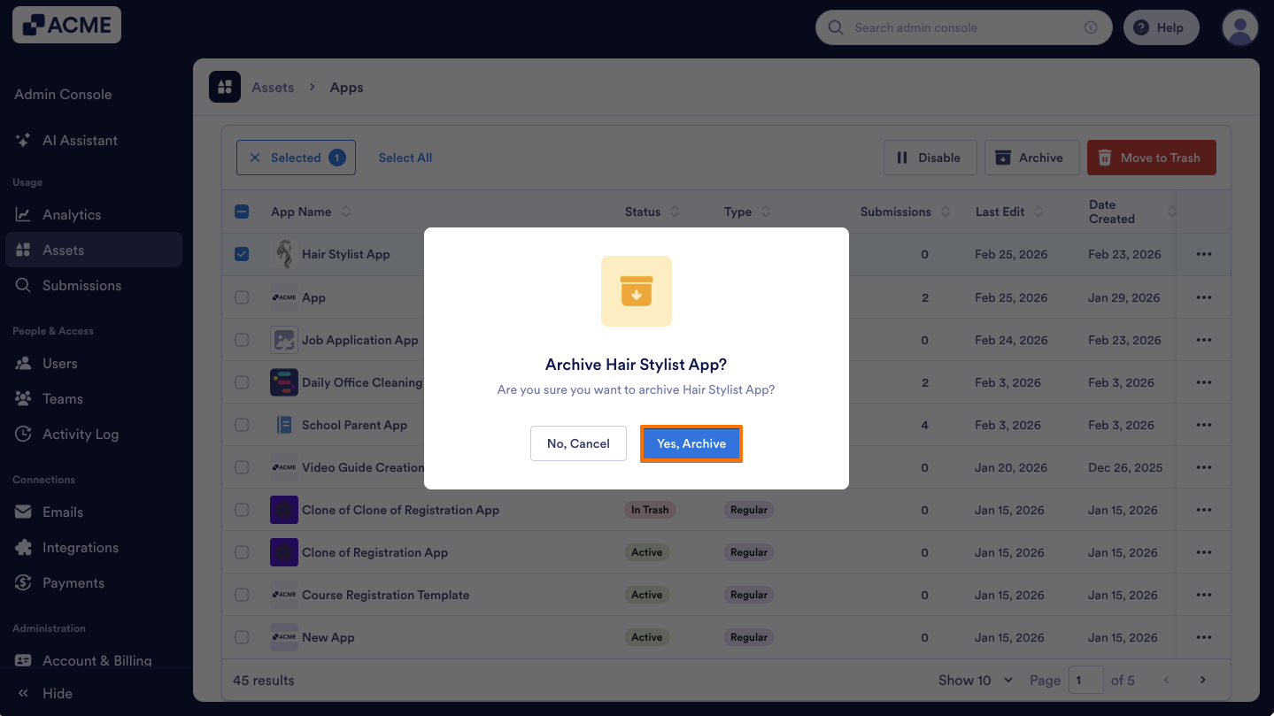 How to Archive or Unarchive Apps in Your Organization from the Admin Console Image-6