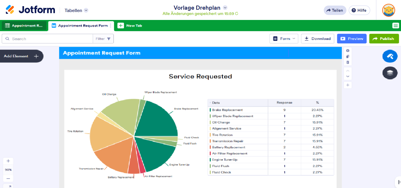 So fügen Sie Jotform Tabellen verschiedene Ansichten hinzu Image-13