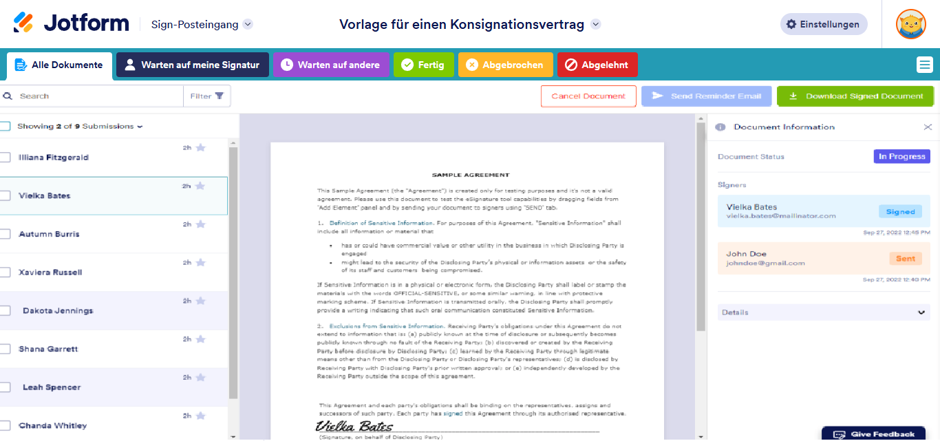 So verfolgen Sie den Unterzeichnungsprozess anderer Parteien Image-2