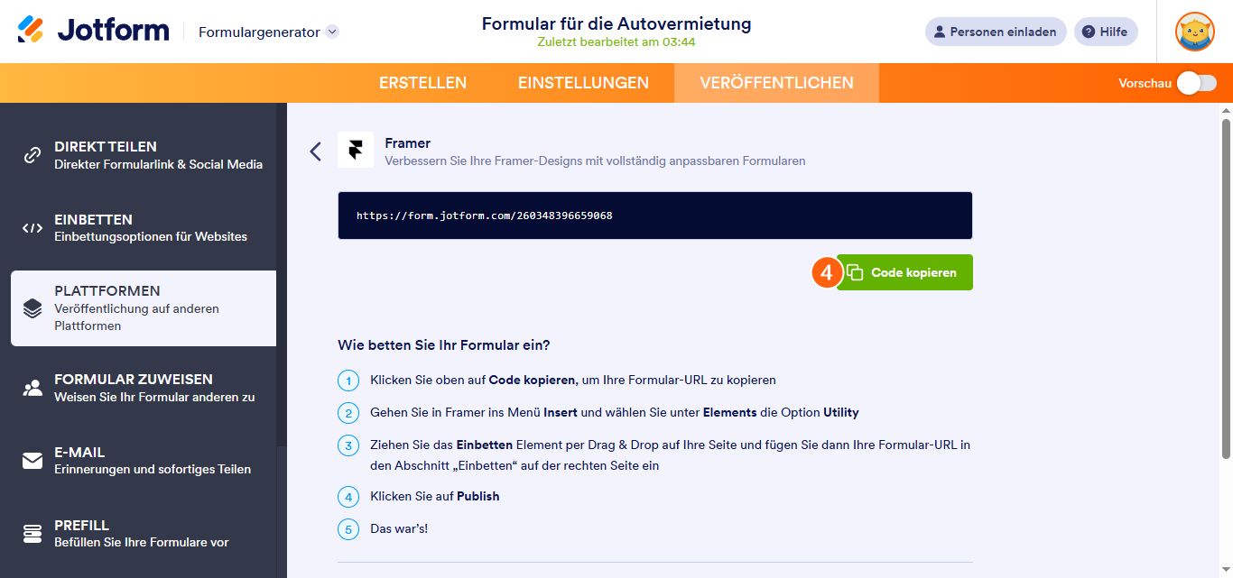 So betten Sie ein Formular in ein Framer-Design ein Image-2
