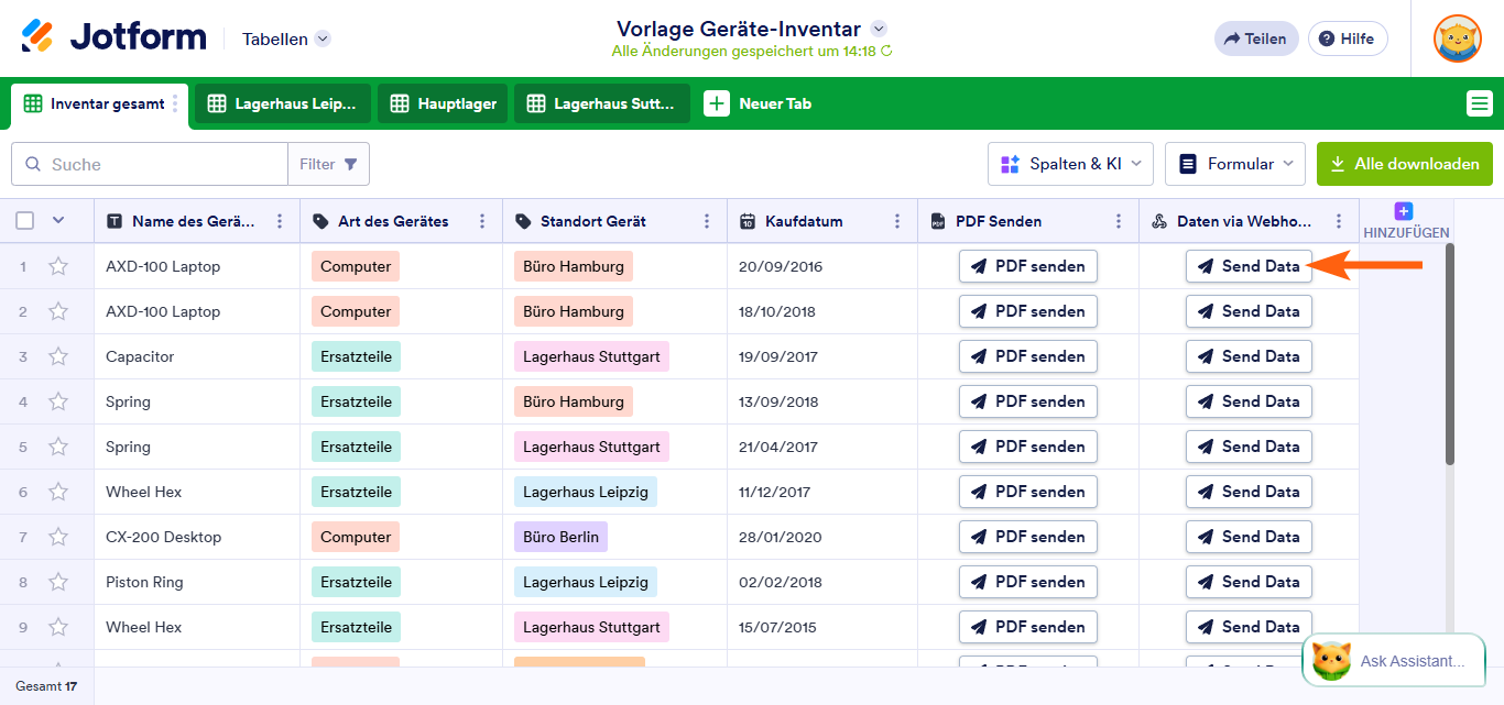 So senden Sie Daten per Webhook in Jotform Tabellen Image-5
