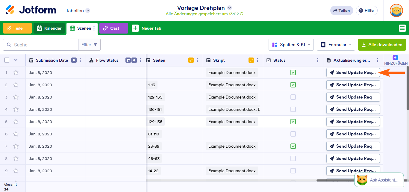 So fordern Sie Übermittlungsaktualisierungen in Jotform Tabellen an Image-5