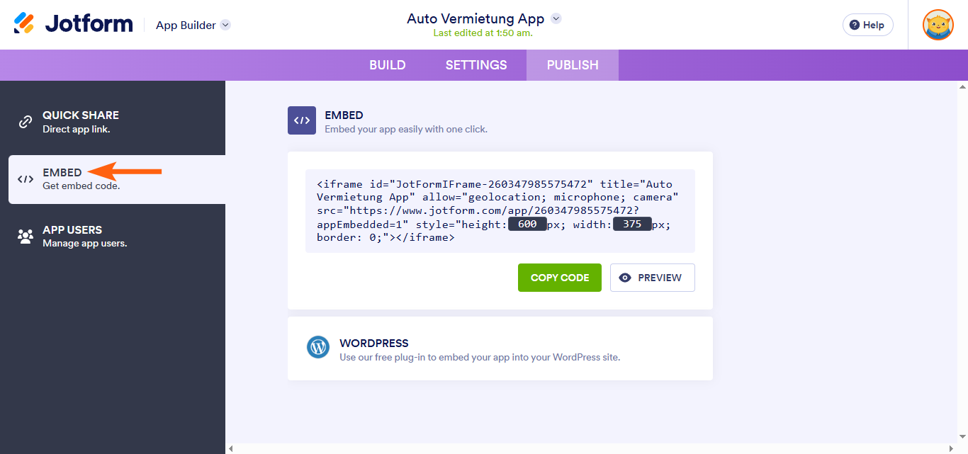 So betten Sie Ihren Jotform Shop in Ihre Squarespace-Site ein Image-2