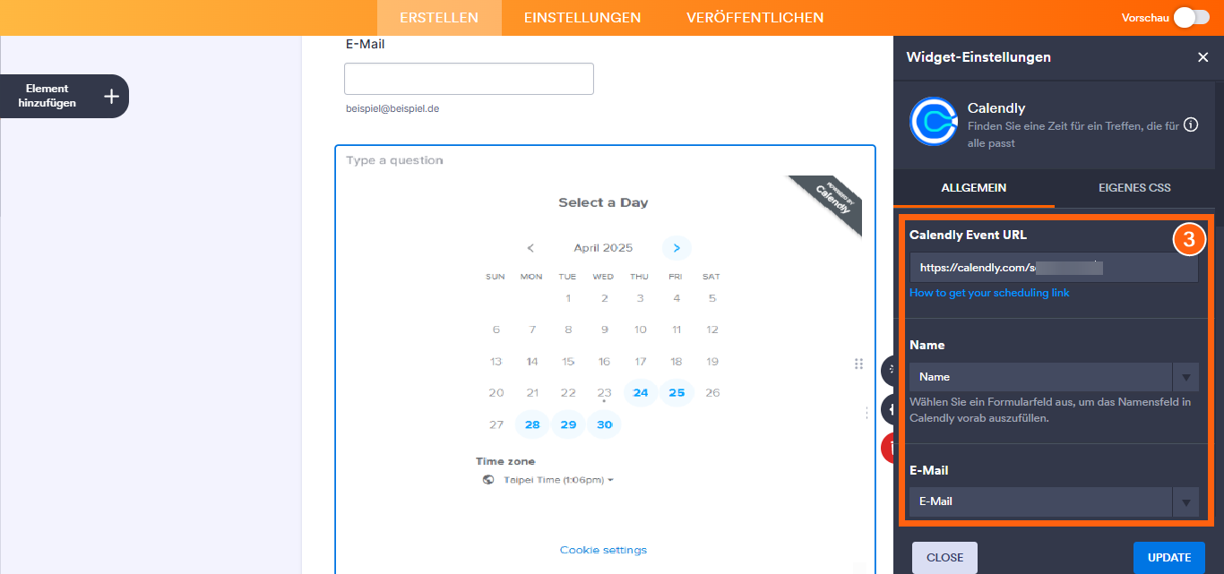 Wie Sie das Calendly Widget hinzufügen und einrichten Image-12