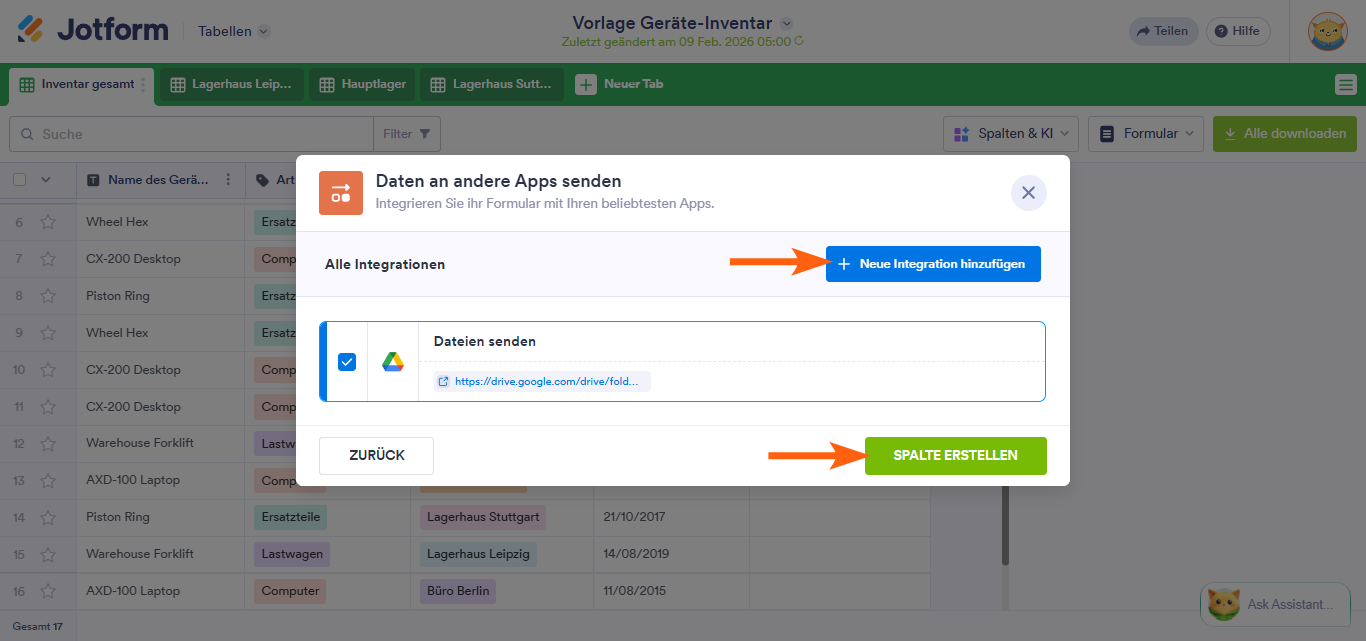 So senden Sie Daten in Jotform Tabellen an andere Apps Image-9