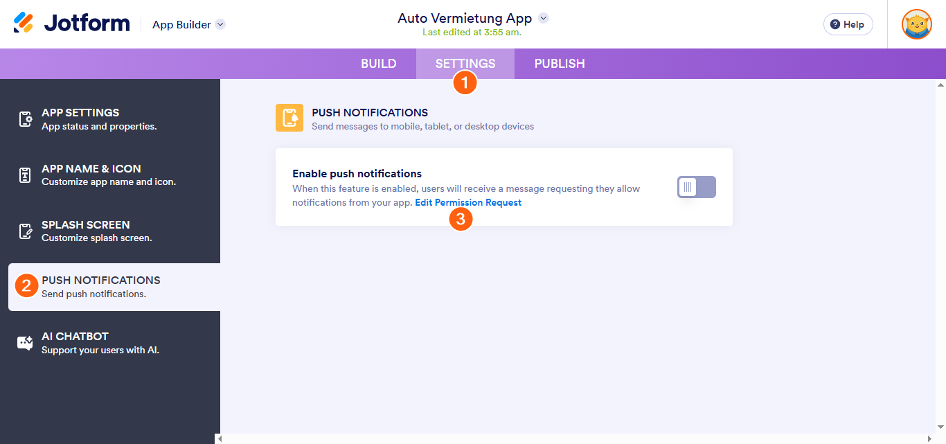 So erstellen und senden Sie Push-Benachrichtigungen für Jotform Apps Image-1