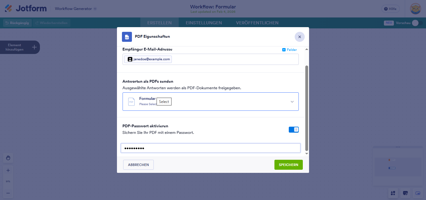 So richten Sie das PDF-Element in Jotform Workflows ein Image-4