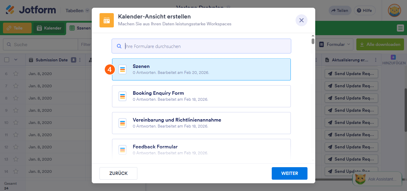 So fügen Sie Jotform Tabellen verschiedene Ansichten hinzu Image-4