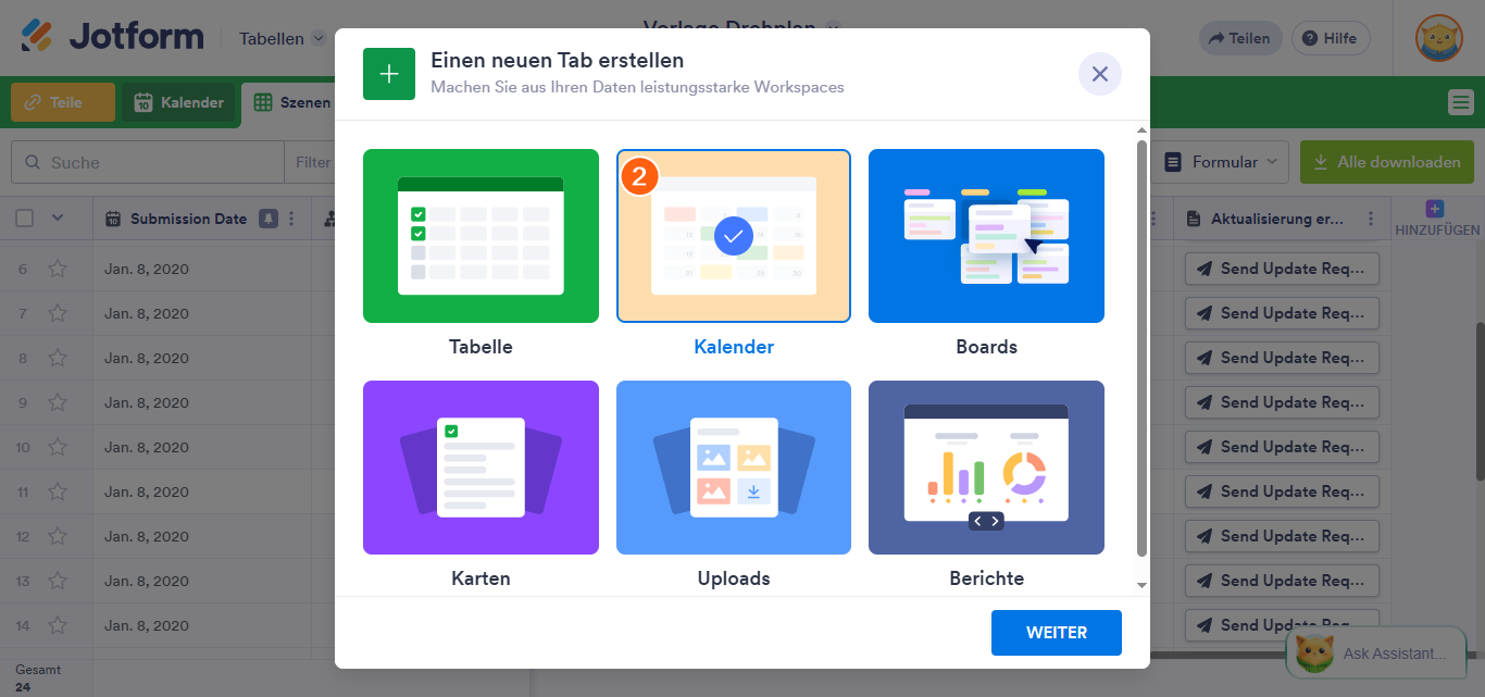 So fügen Sie Jotform Tabellen verschiedene Ansichten hinzu Image-2