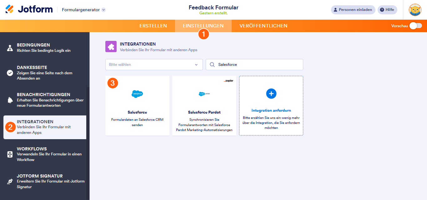 So richten Sie die Jotform Integration für Salesforce-API-Only-Benutzer ein Image-1
