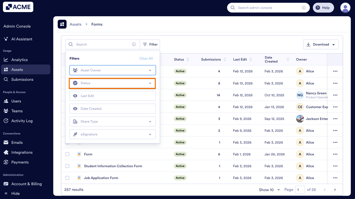 How to Enable or Disable Forms in your Organization from the Admin Console Image-25