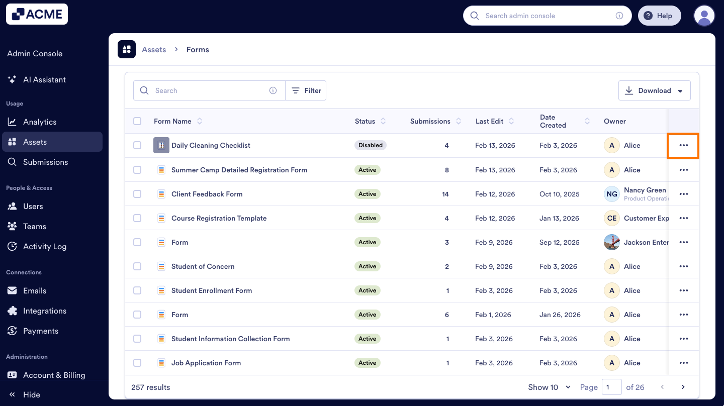 How to Enable or Disable Forms in your Organization from the Admin Console Image-6