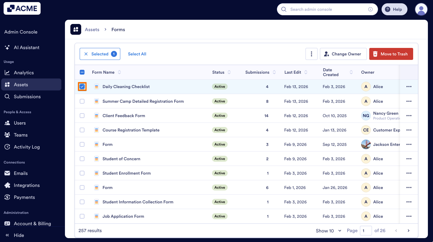 How to Enable or Disable Forms in your Organization from the Admin Console Image-9
