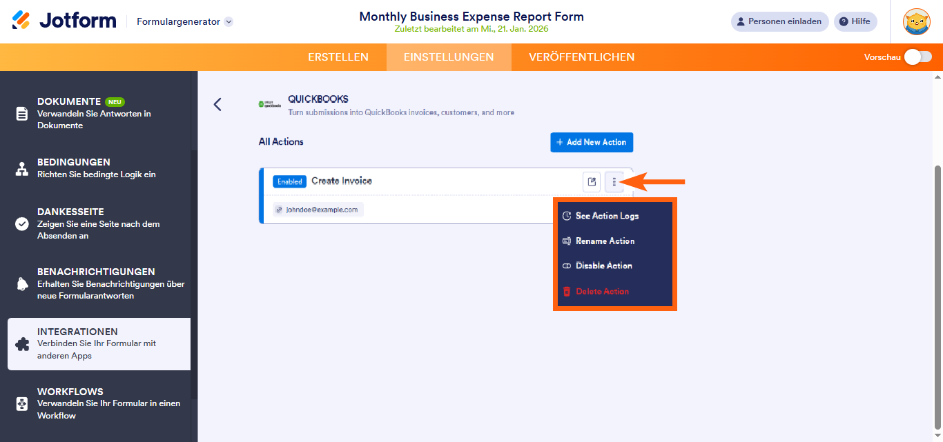 Wie Sie eine Rechnung mit der QuickBooks-Integration von Jotform erstellen Image-9