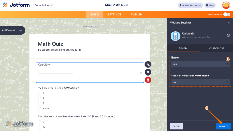 How to Add and Set Up the Calculator Widget on Your Form