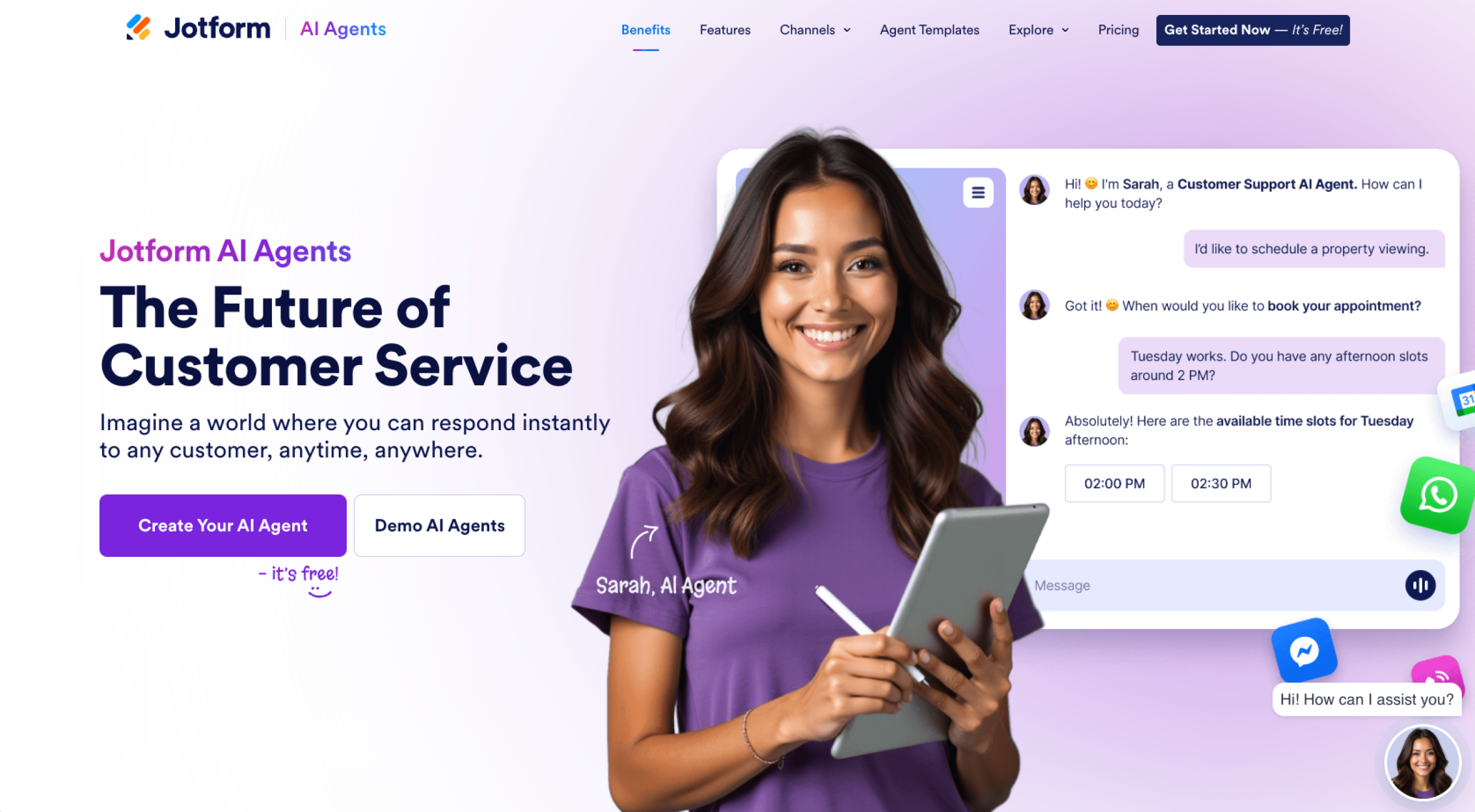 Jotform AI Agents Landing Page