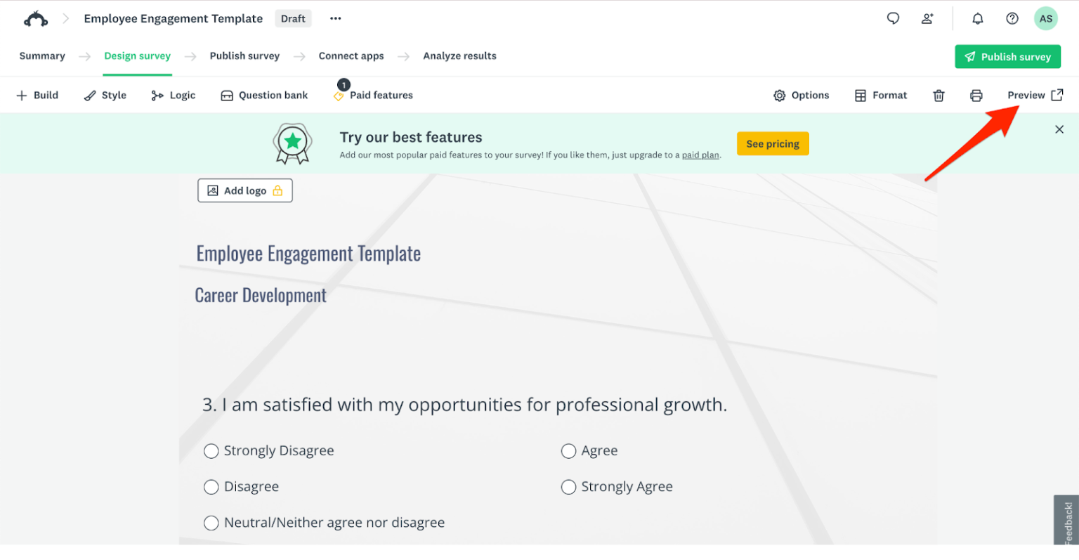 How to create an employee satisfaction survey with SurveyMonkey ...