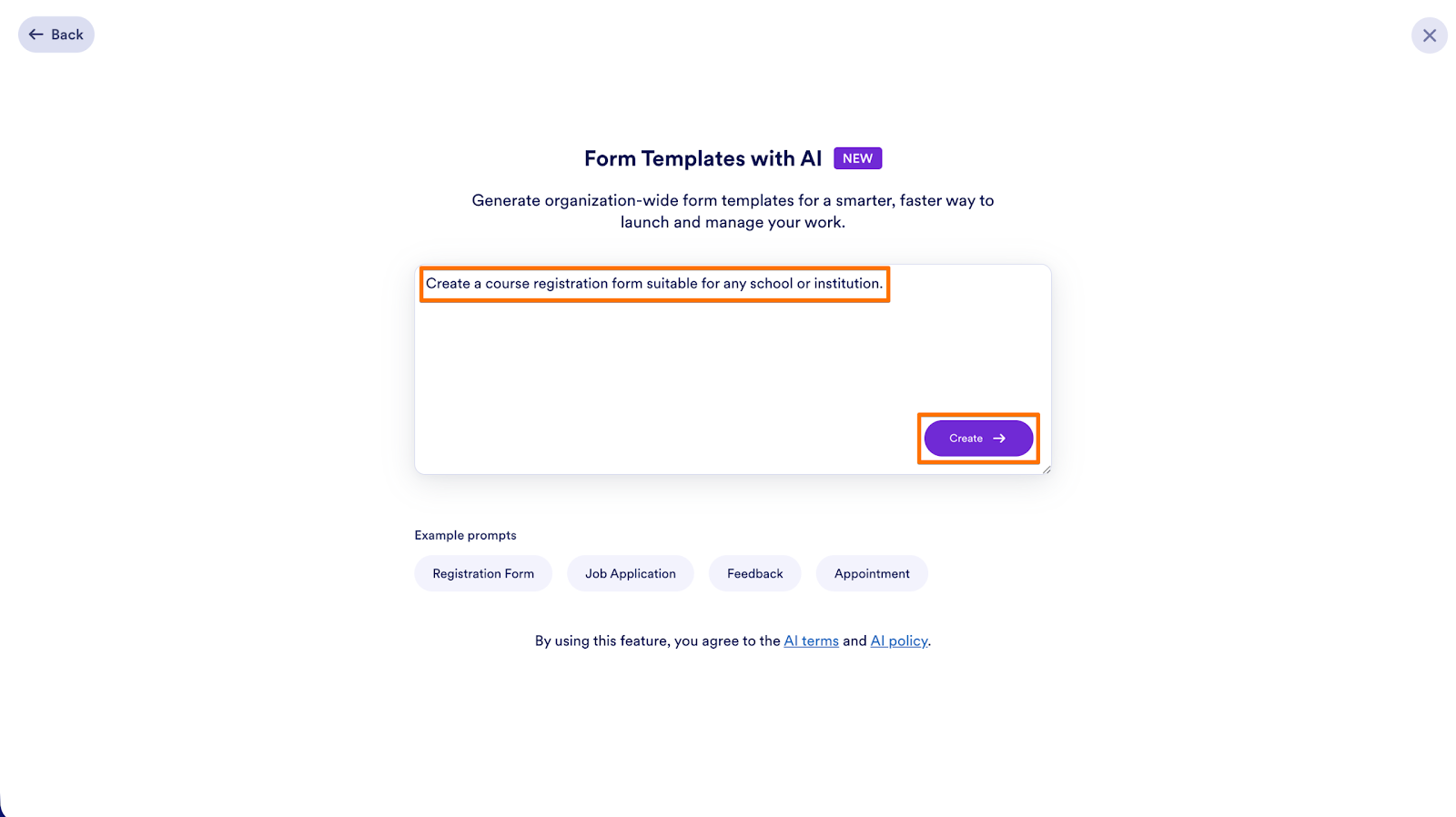 How to Generate New AI-Powered Form Templates to Your Organization's Templates List Image-3