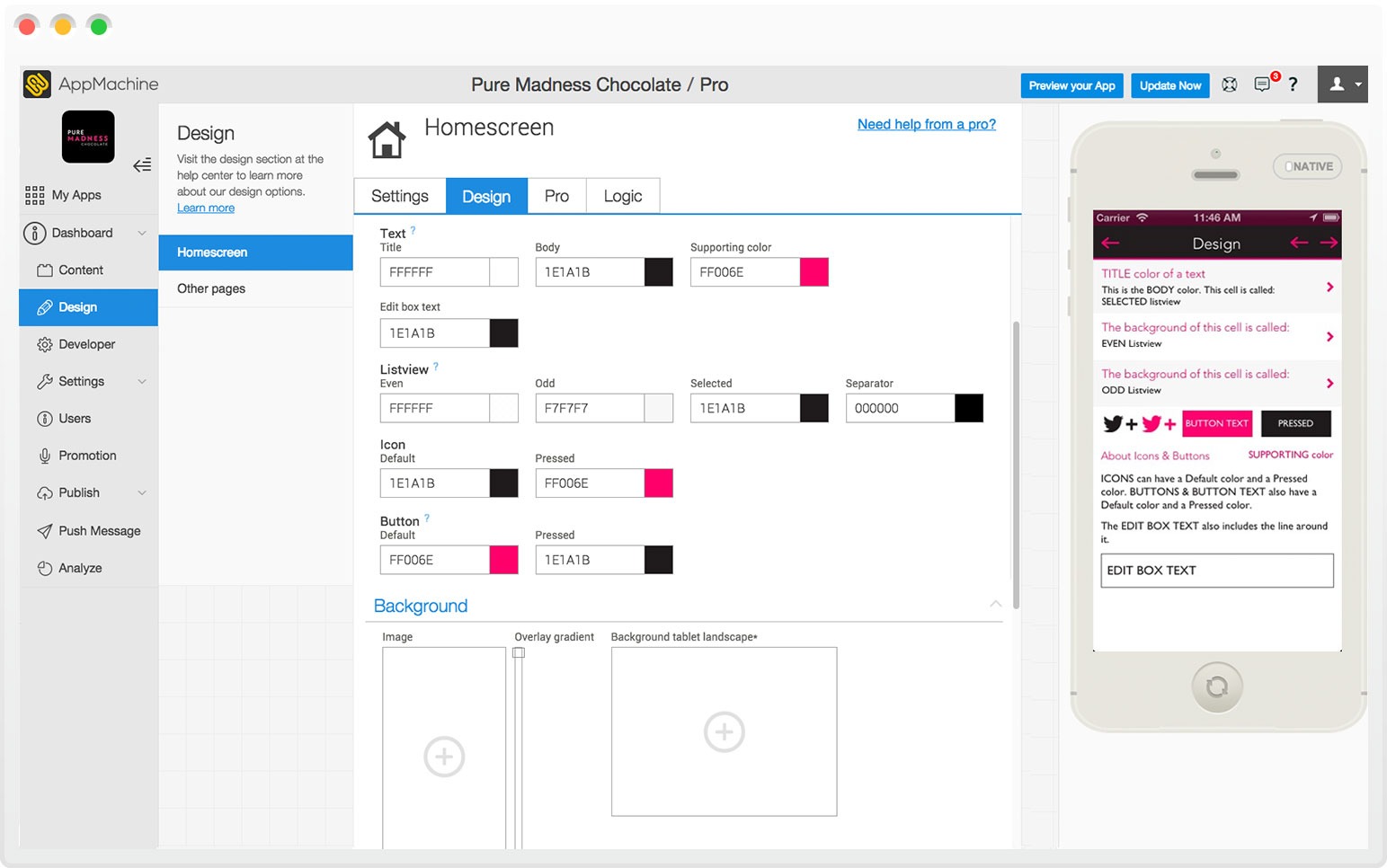 Screenshot of AppSheet interface