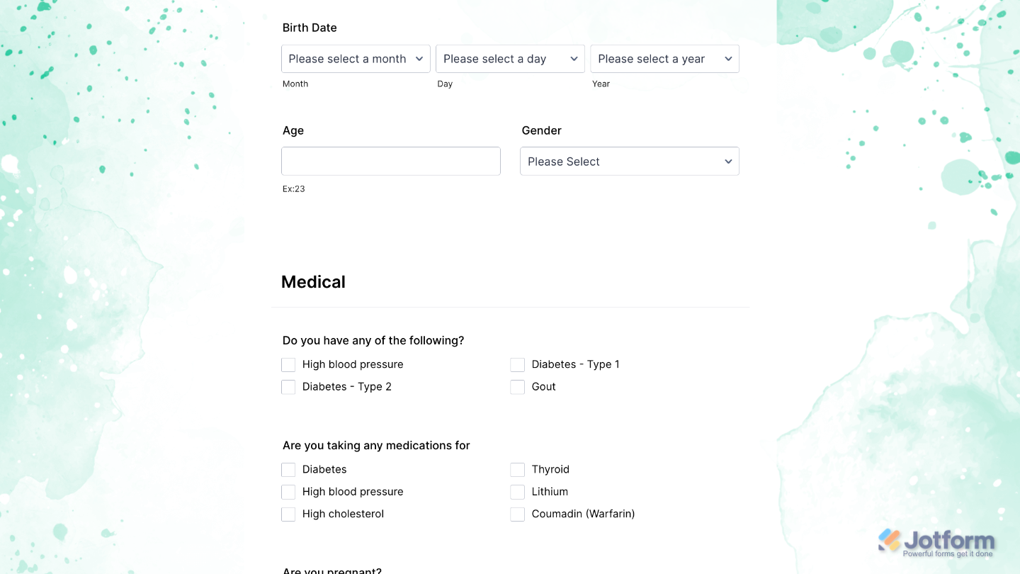 Basic Separator widget preview displaying organized form sections separated by horizontal lines