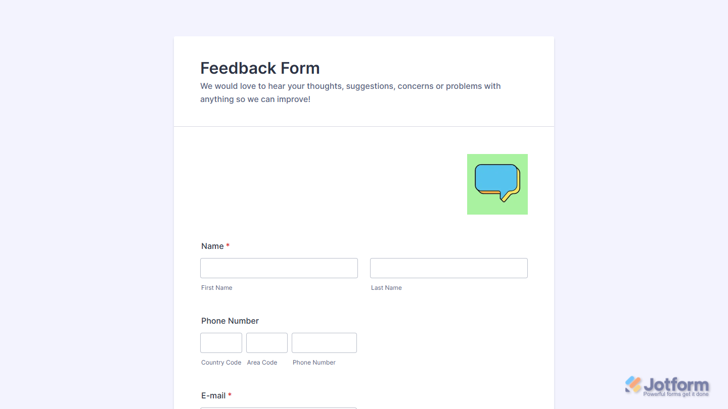 Giphy widget on a Jotform Demo Form