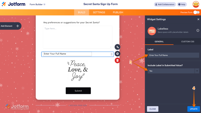 Value Label Widget How to Add and Set Up the Labelless Widget on Your Form