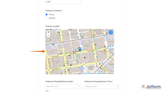 How to Add and Set Up the Open Street Map Widget on Your Form