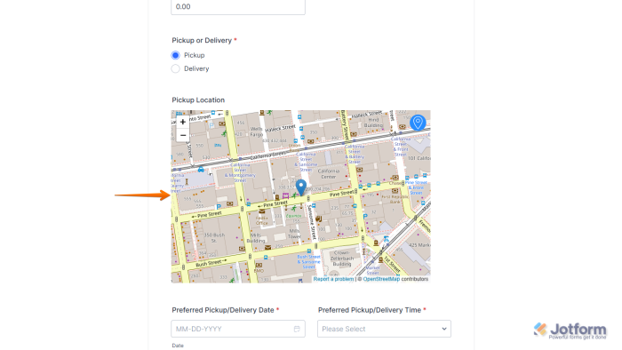 How to Add and Set Up the Open Street Map Widget on Your Form