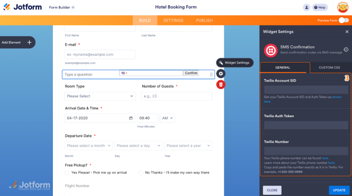 How to Add and Set Up the SMS Confirmation Widget on Your Form
