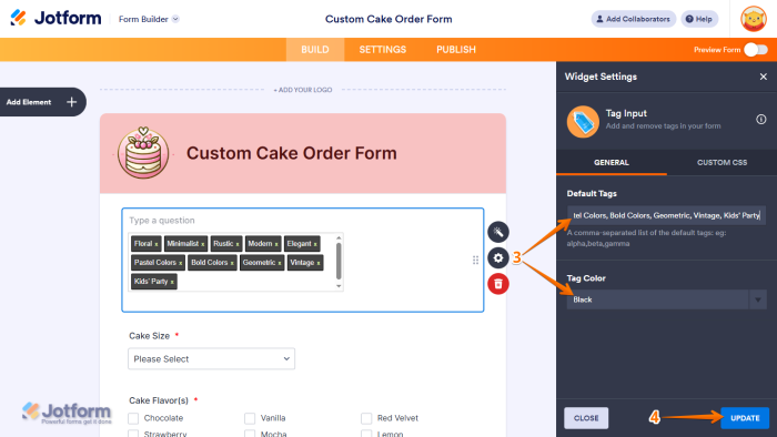 How to Add and Set Up the Tag Input Widget on Your Form