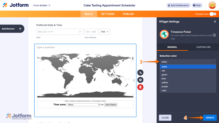 How to Add and Set Up the Timezone Picker Widget on Your Form