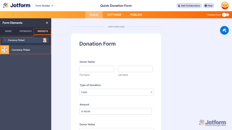 How to Add the Currency Picker Widget to Your Form