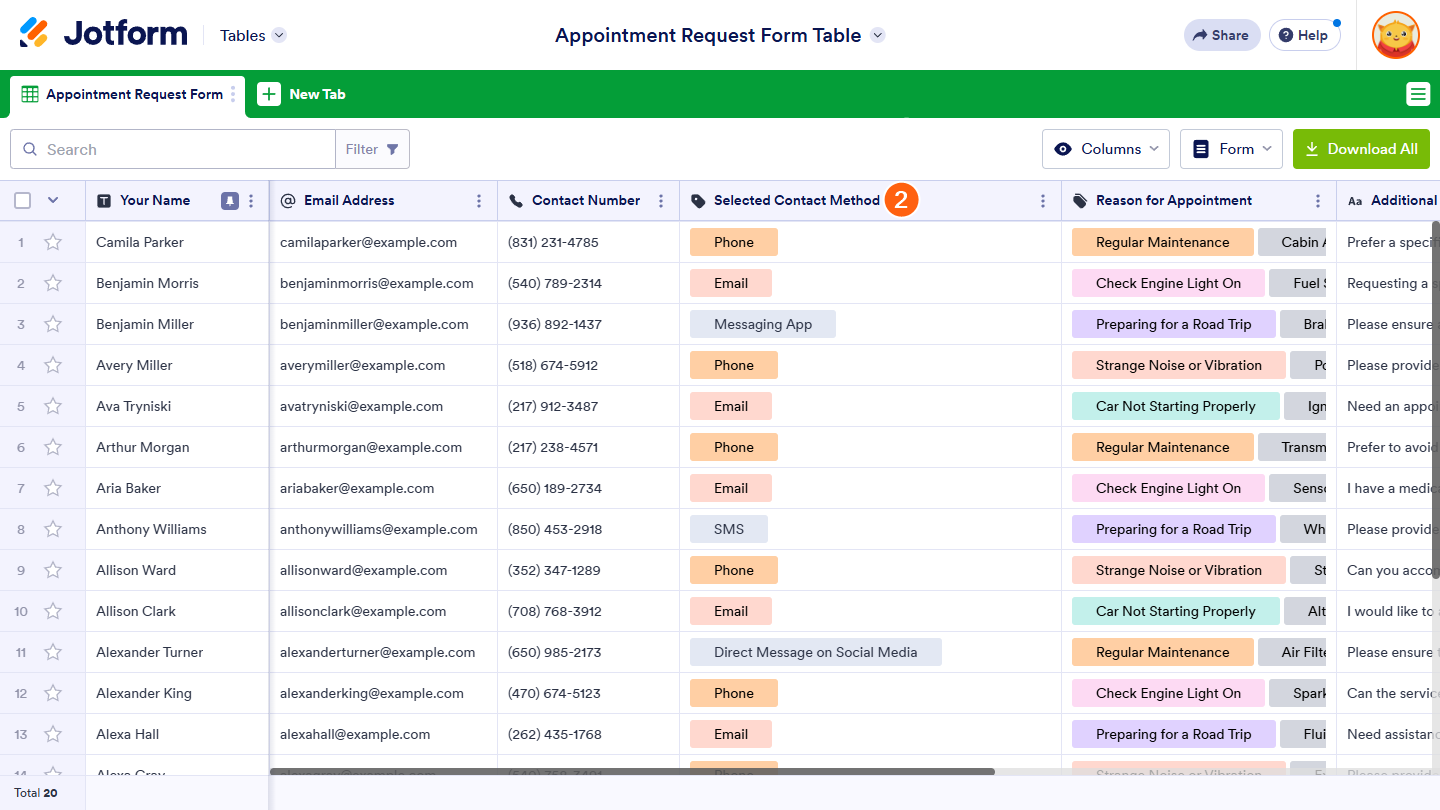 So benennen Sie Spalten in Jotform-Tabellen um Image-2