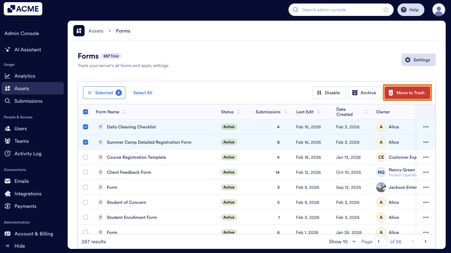 How to Trash or Restore Forms in Your Organization from the Admin Console Image-12