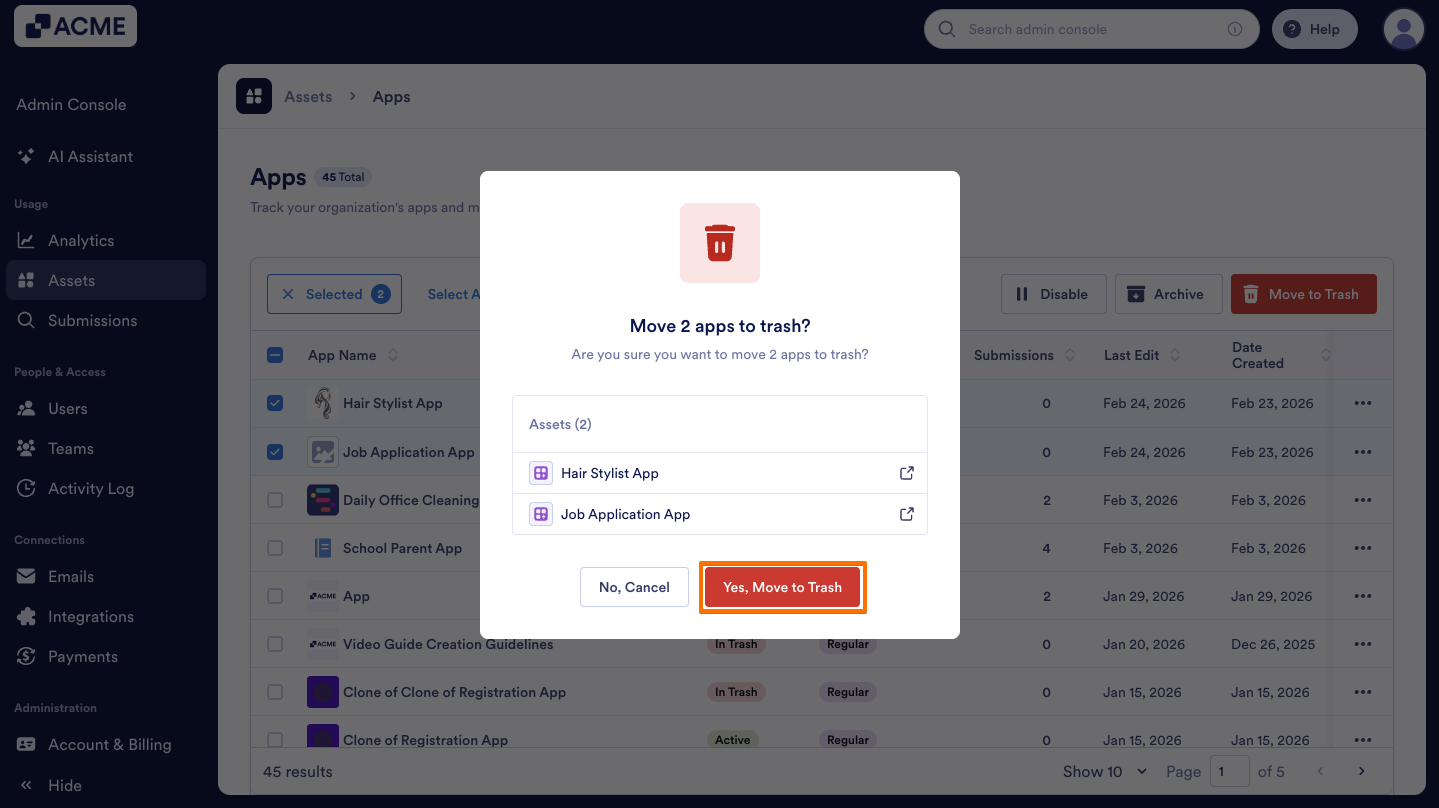 How to Trash or Restore Apps in Your Organization from the Admin Console Image-15