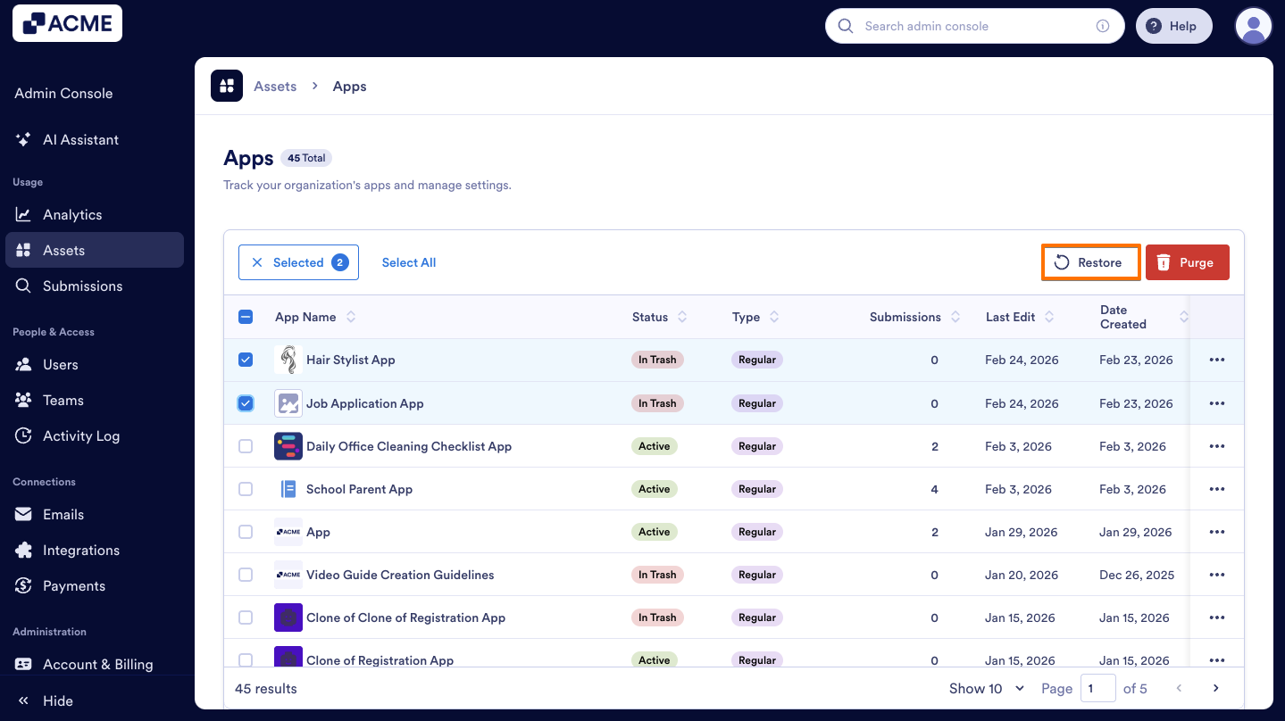 How to Trash or Restore Apps in Your Organization from the Admin Console Image-17