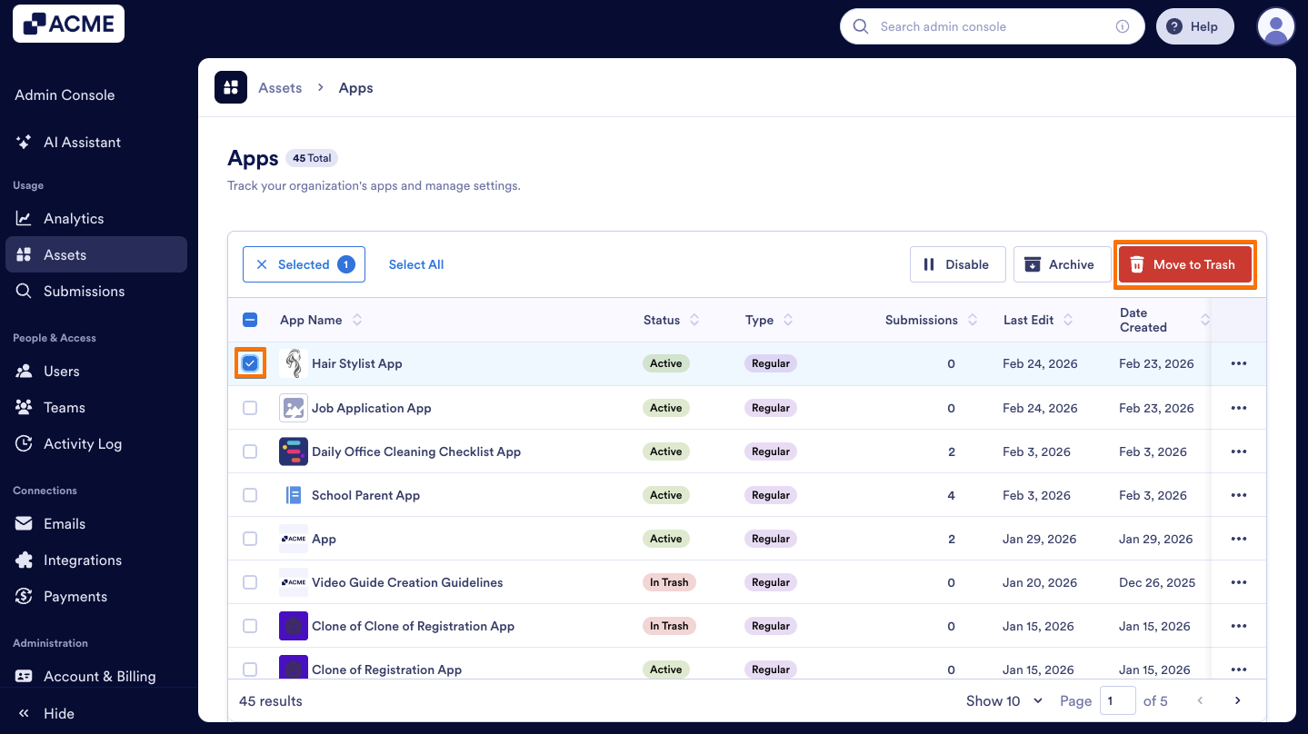 How to Trash or Restore Apps in Your Organization from the Admin Console Image-6