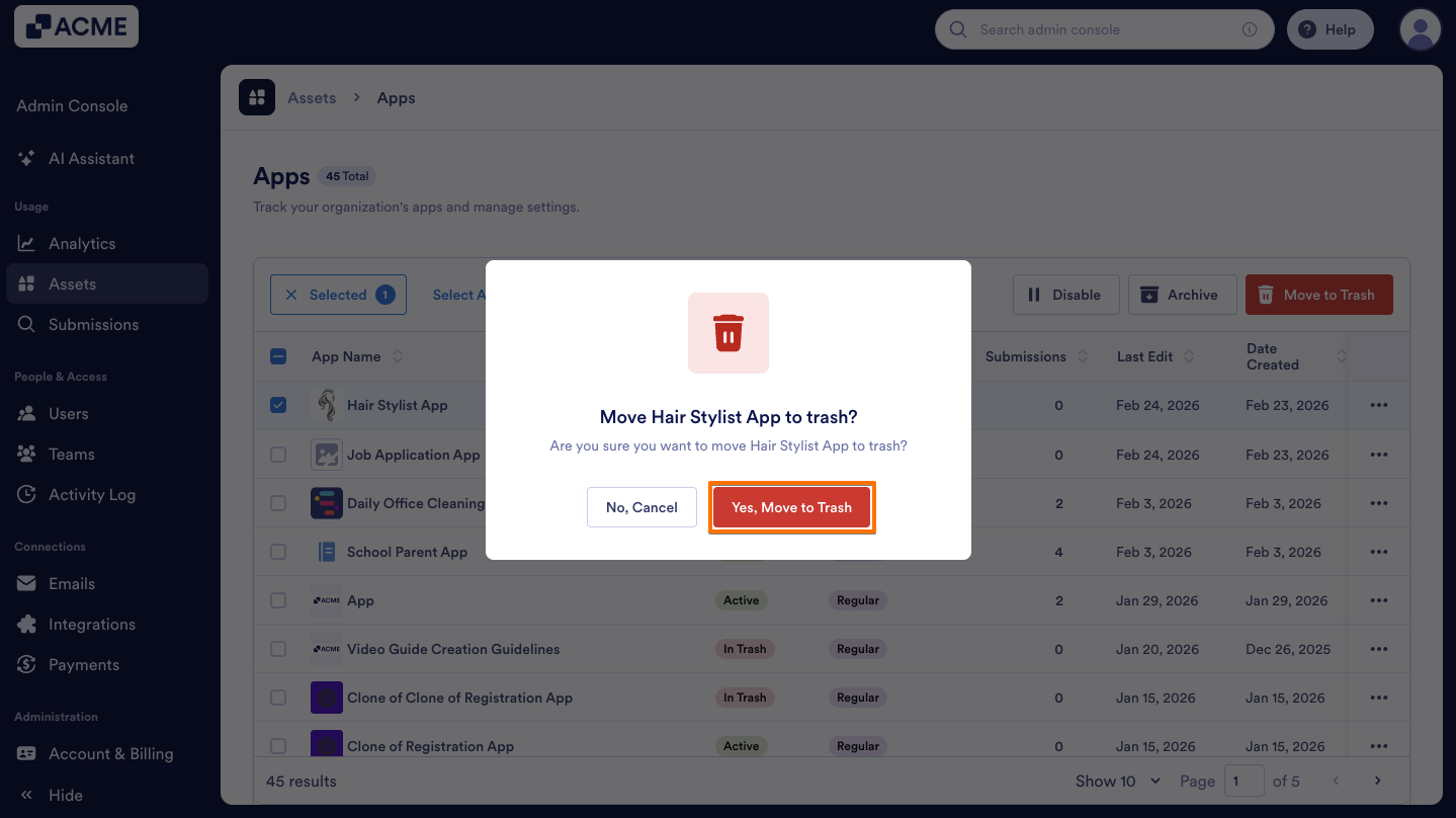 How to Trash or Restore Apps in Your Organization from the Admin Console Image-7